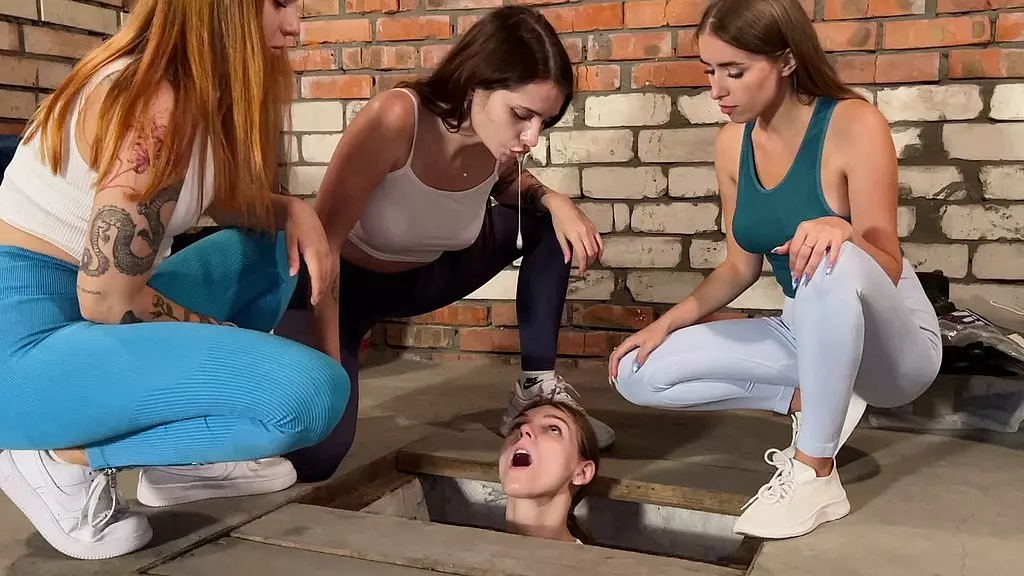 Latina Goddesses Spit on Captive Slave in Dirty Basement