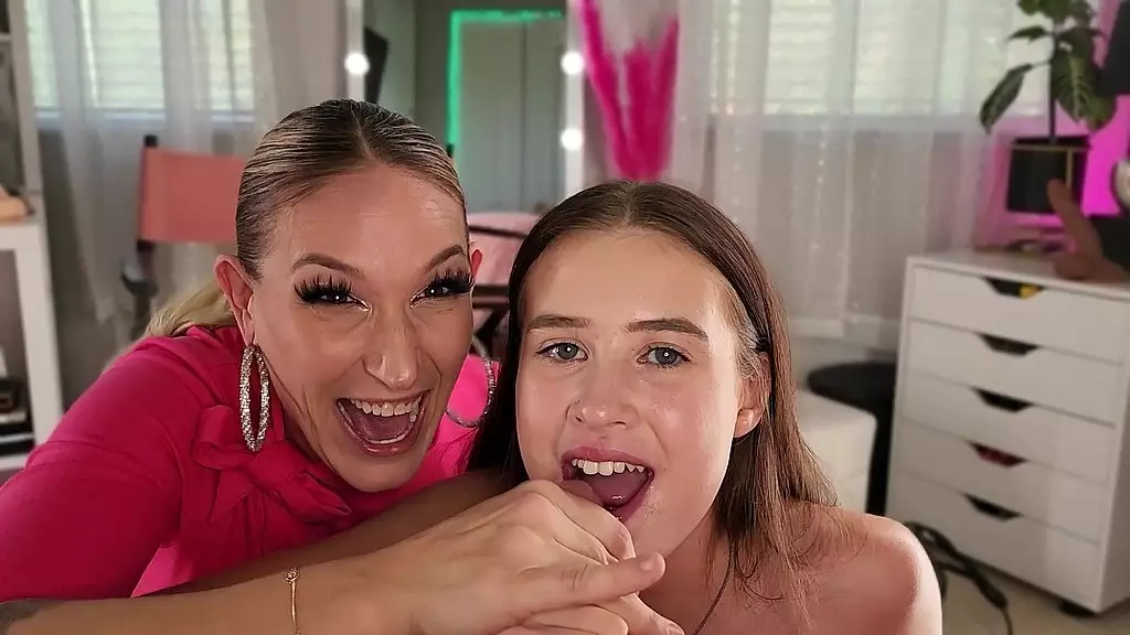 Aunty Charley Teaches Step-Niece Athena Blowjob Mastery