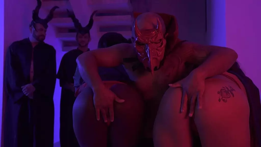 Halloween Cuckold Threesome with BBC