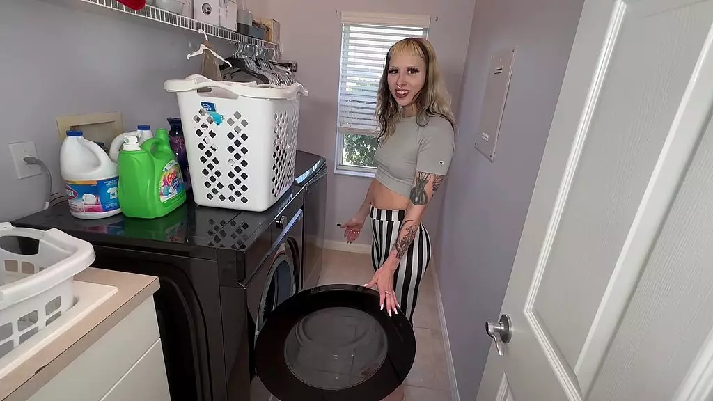 Shes Creepy Trapped in the Dryer for Brutal Anal Gangbang