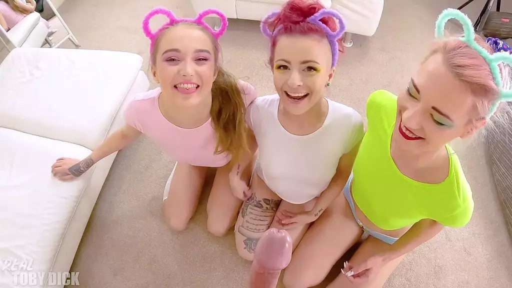 Lesbian Threesome Madness with Strap-on Fun!