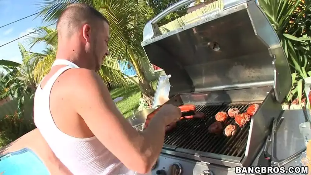 Spice Devours Tony's Massive Sausage by the Pool