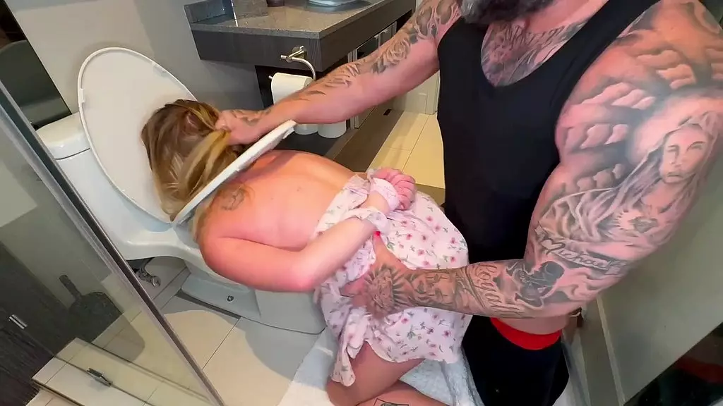 Blonde Anal Whore Billie Fucked in Trash Can