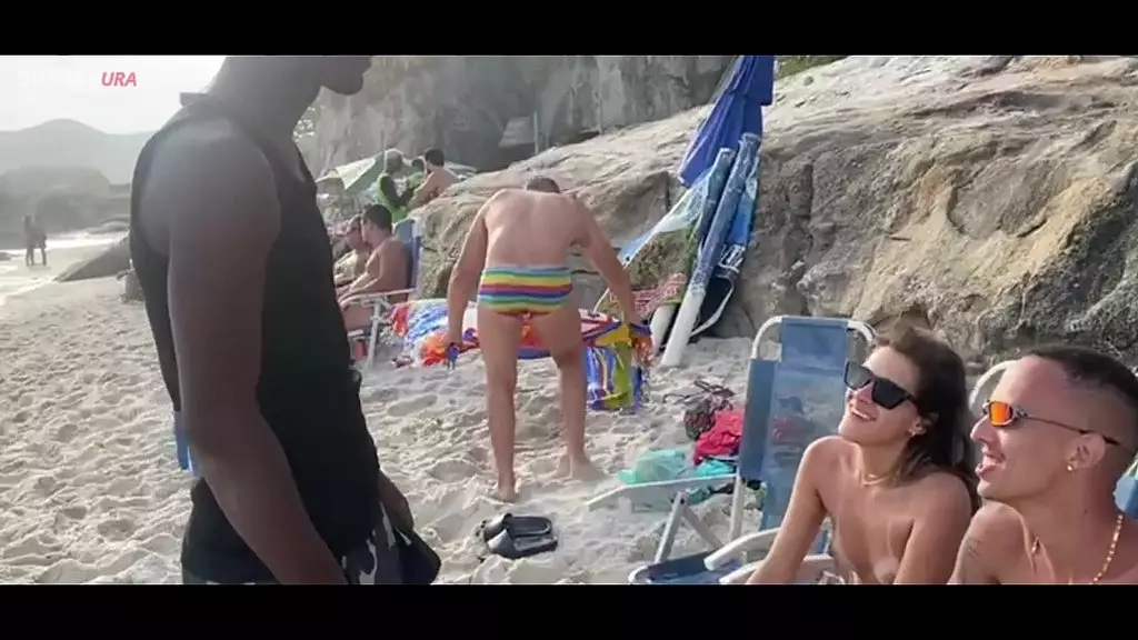 Latin Fitness Couple's Public Beach Romp