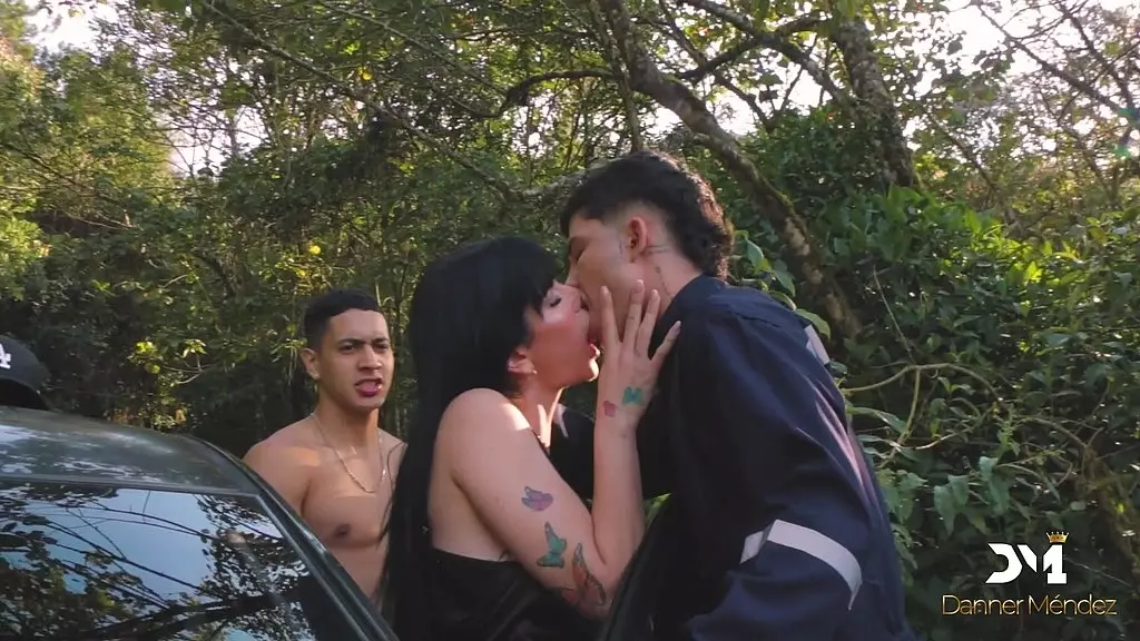 Latino Nympho Fucked by Lover and Mechanic