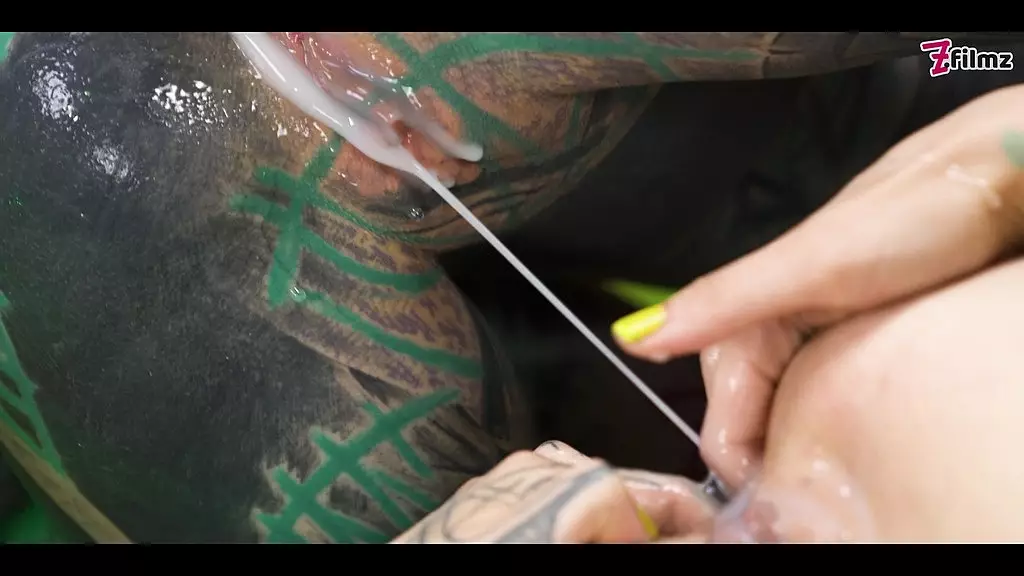 Tattoo Lesbians Cumswap Frenzy in 4K