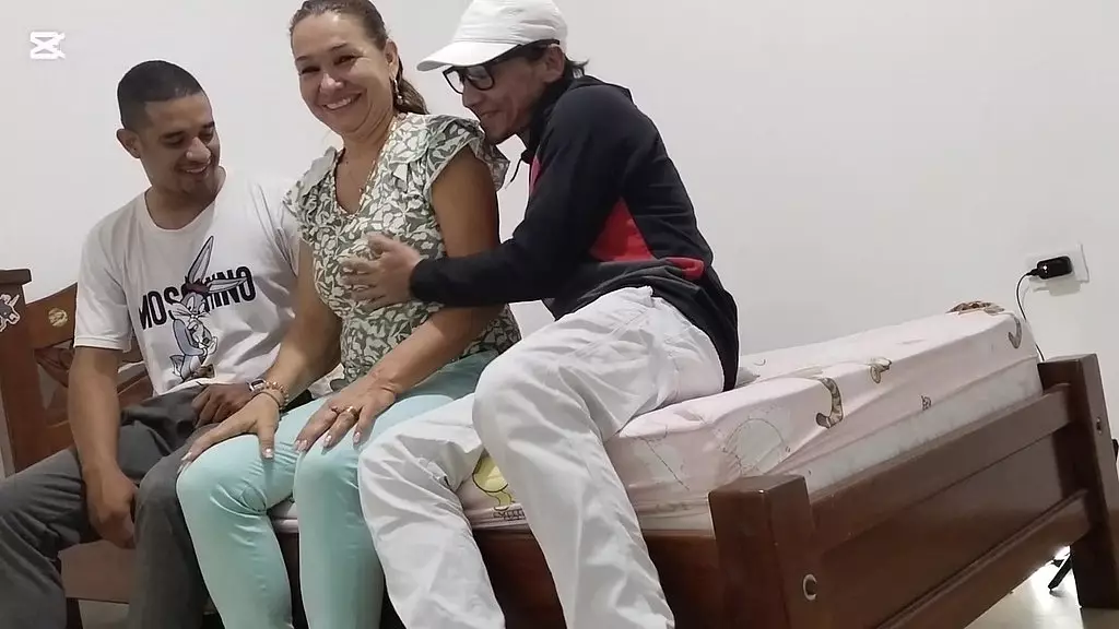 Surprise Threesome with Tattooed Latina Wife