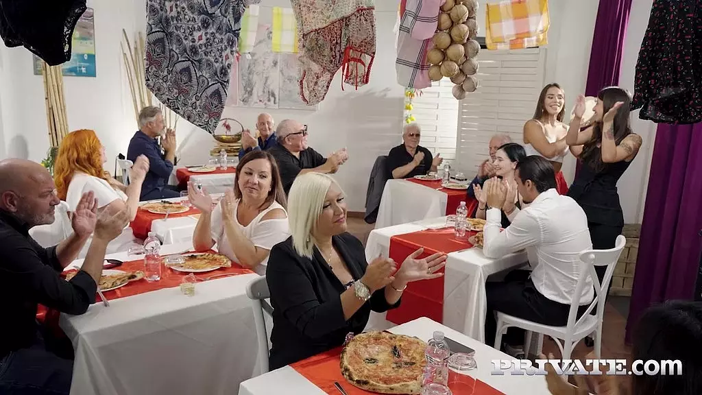 Milan and Dominique Devour Luca's Cock in Pizza Girls