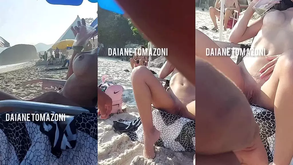 Voluptuous Wife Daiane Tomazoni Exposes All at Nudist Beach