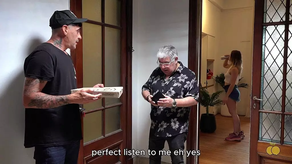 Wife's Naughty Bank Errand with Pizza Delivery Guy