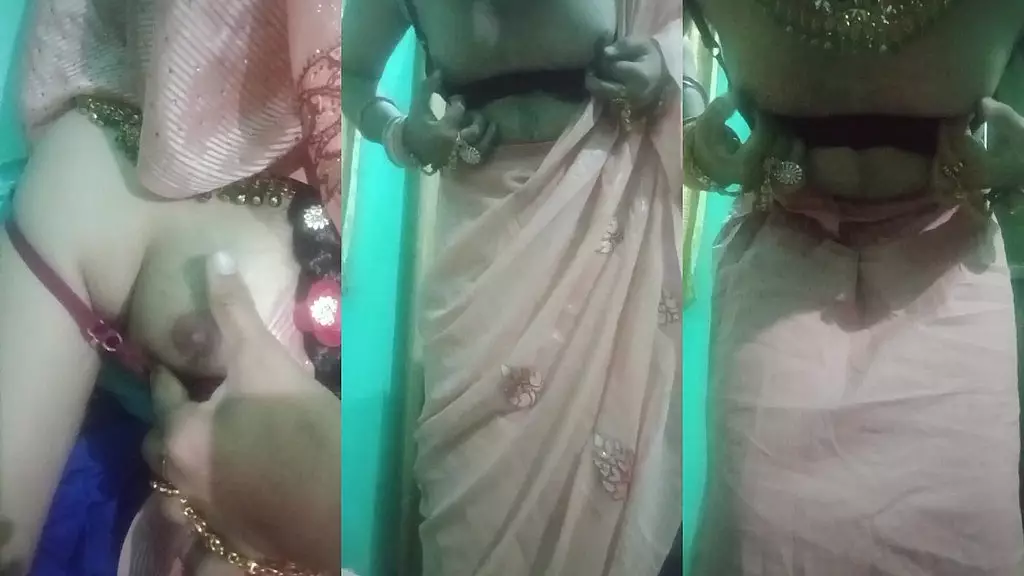Gaurisissy's Pink Saree Boob Fiesta
