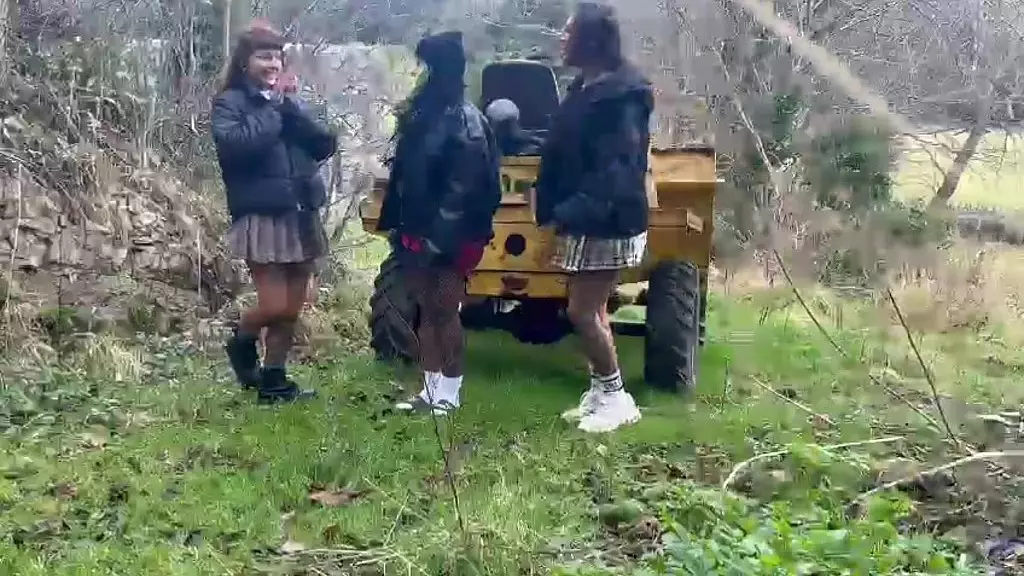 Gay Threesome Action Behind a Dump Truck