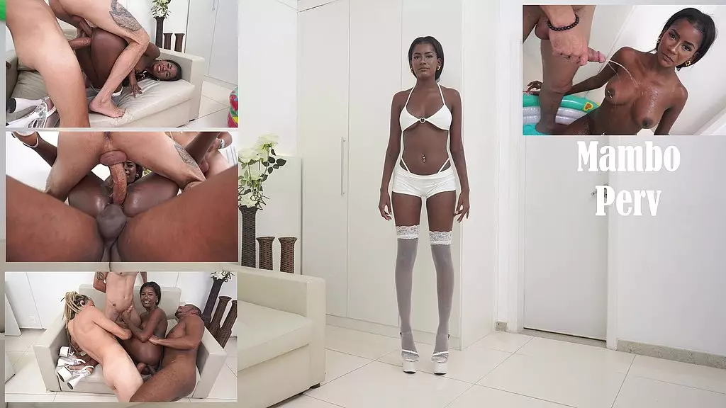 Brazilian Ebony Jenny Pretinha Takes 4 Huge Cocks