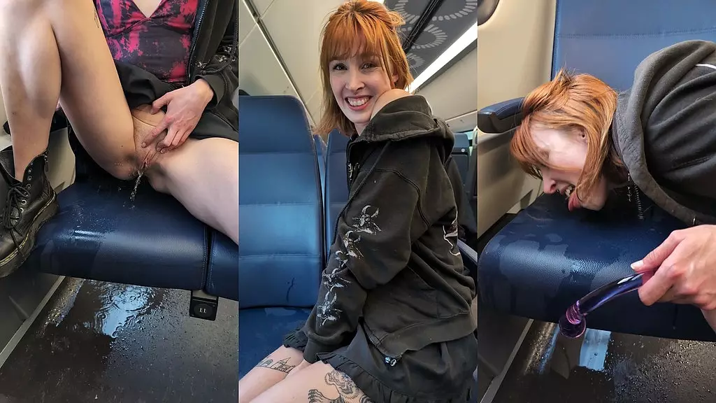 Pixie Pink's Daring Train Ride: Public Pissing & Squirting