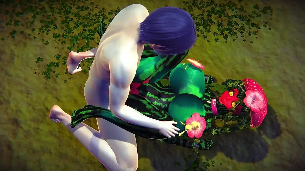Hentai Monster Girl Fucks Watermelon in Public