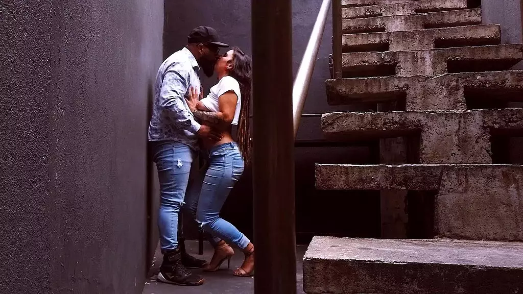 Latina Cuckold Humiliation in Bar Backyard