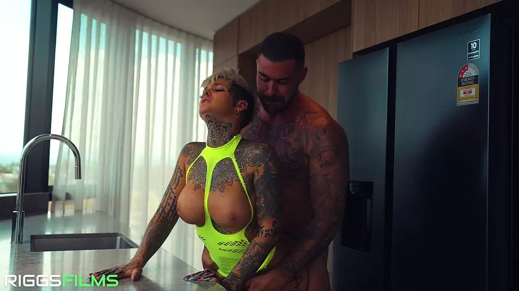Tattooed Beauty Fucked Hard in the Kitchen