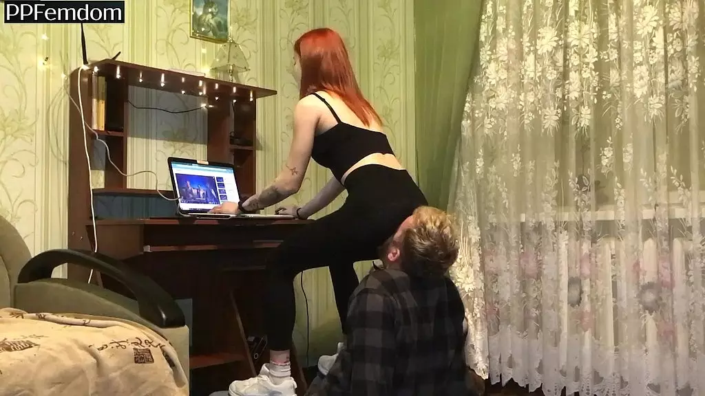 Latina Mistress Tris Rides Her Human Furniture Slave