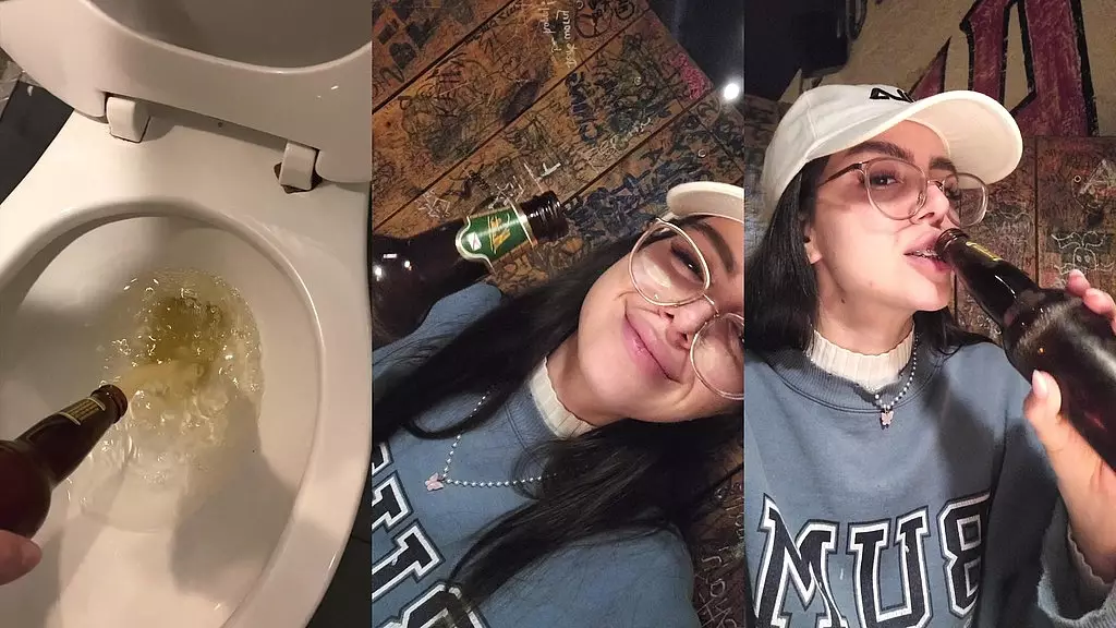 Latina Babe Drinks Piss on Dinner Date