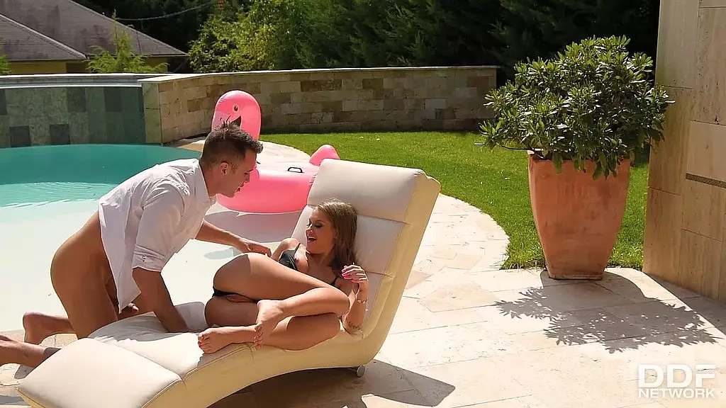 Tiffany Tatum's Bikini Blowjob by the Pool