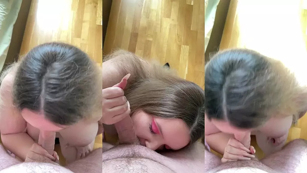 White Girl Takes BBC in Interracial Blowjob