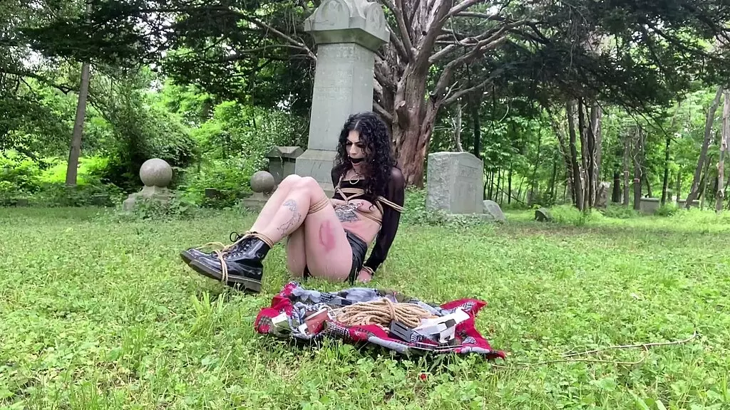 Lydia Black's Public Graveyard BDSM Punishment