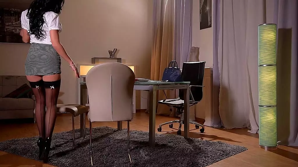 Busty Secretary Valentina Ricci's Overtime Masturbation