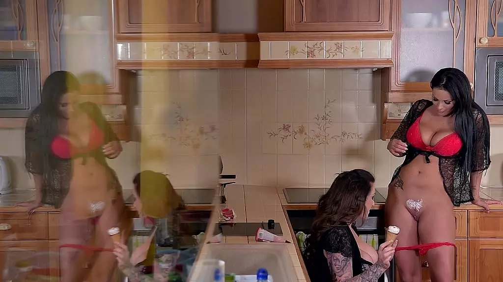 Busty Lesbians Get Dirty with Ice Cream