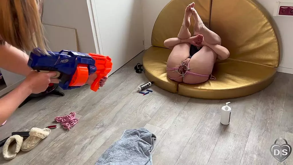 Nerf Gun Anal Target Practice with MistressNoir