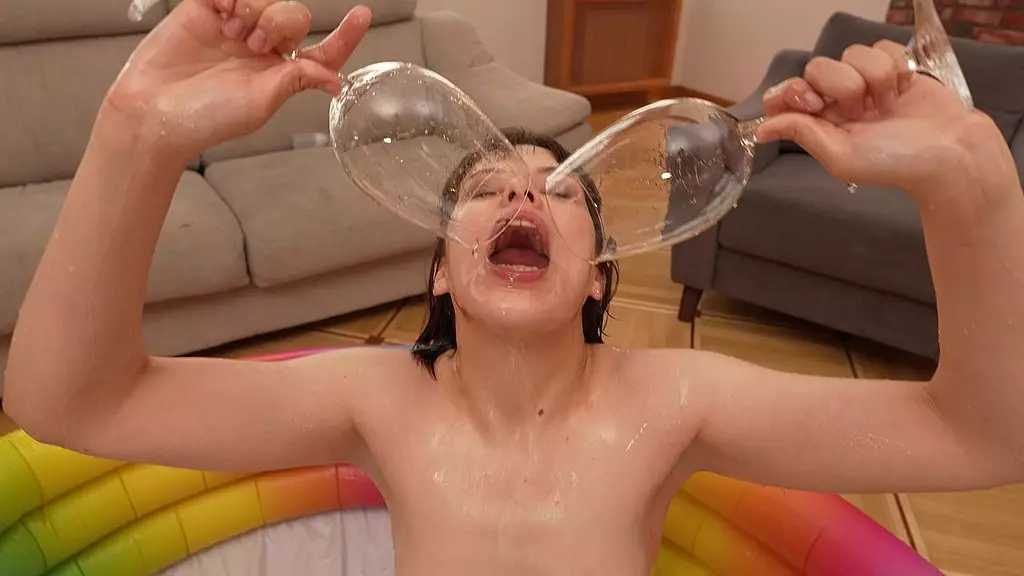 Wild 20yo Babe's 1st Gang Bang & Piss Play
