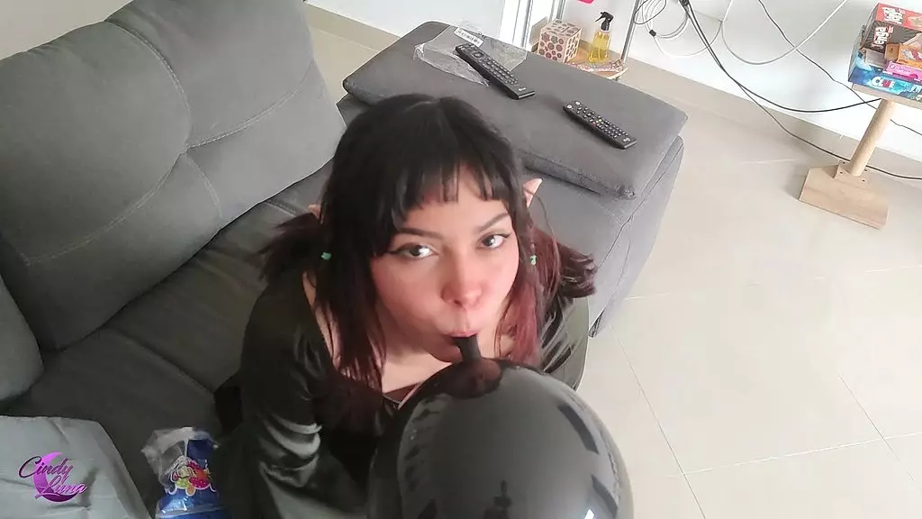Fairy Brunette's Balloon Fun Turns Naughty