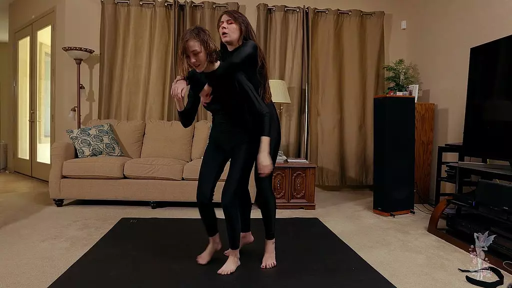 Sultry Spies Ziva Fey and Mewchii Fey Lift and Carry Each Other to Orgasm