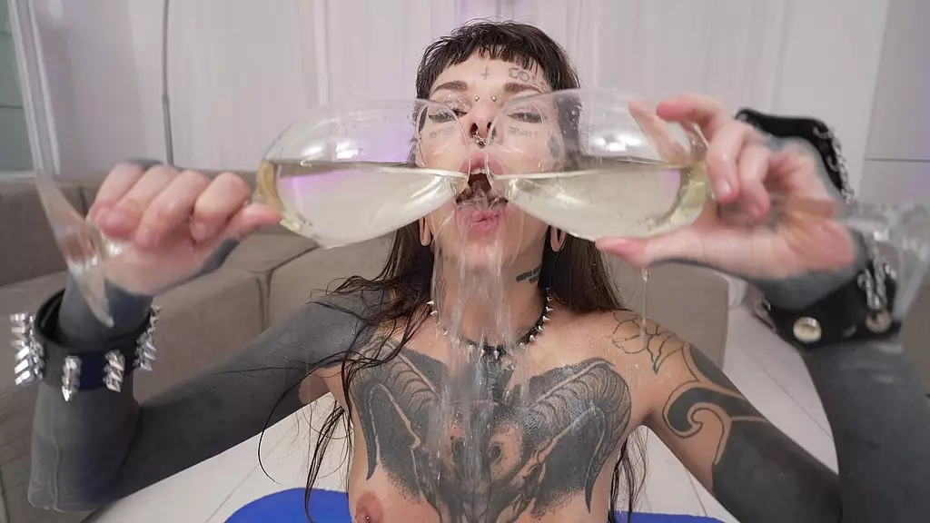 Tattooed Blonde's Wild Anal Piss Fest