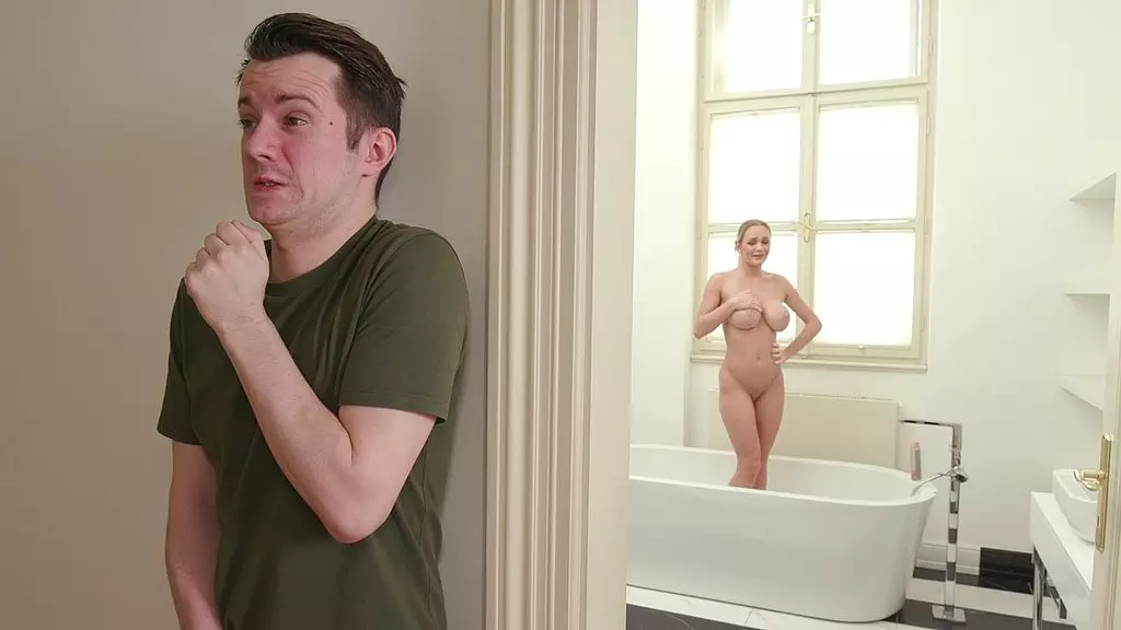 Step Mom Seduces Peeping Sam in Wild Shower Encounter