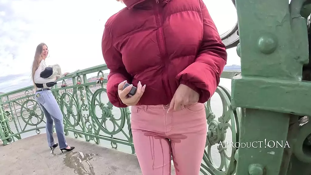 Desperate Girls Piss in Jeans on Bridge
