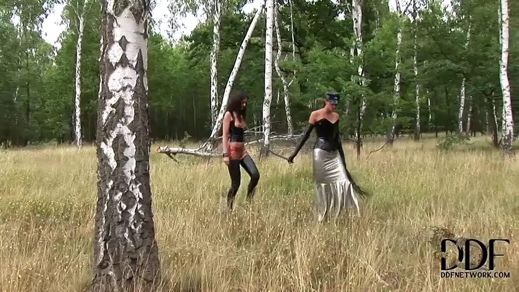 Lesbian MILF Pisses in the Forest