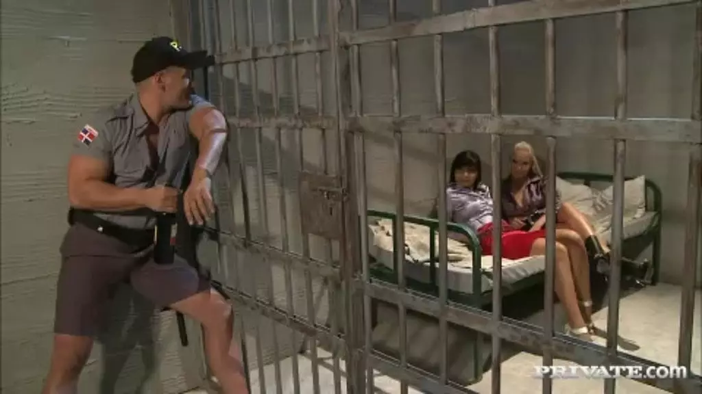 Lesbian Prisoners Seduce Guard for Big Cock