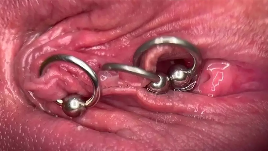 Pierced Pussy Macro Closeup: Russian Babe Gets Wild